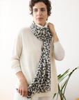 Cashmere Snow Cara Leopard Scarf