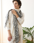 Cashmere Snow Cara Leopard Scarf