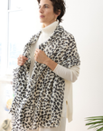 Cashmere Snow Cara Leopard Scarf