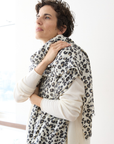 Cashmere Snow Cara Leopard Scarf