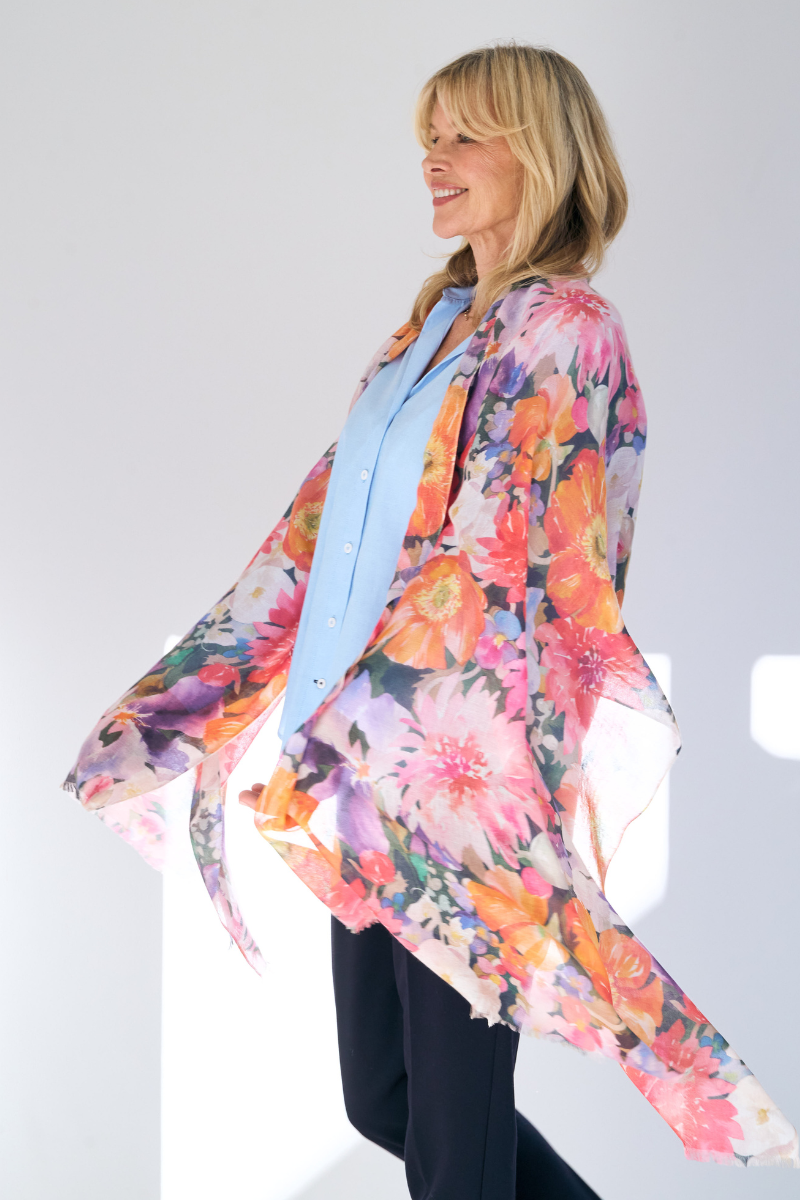 Silk Cashmere &quot;The Cottage Garden&quot; Scarf