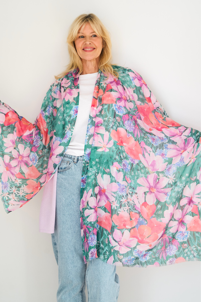 Silk Cashmere &quot;The Wildflower Meadow&quot; Scarf