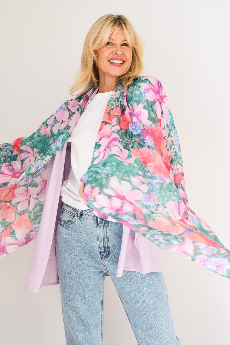 Silk Cashmere &quot;The Wildflower Meadow&quot; Scarf