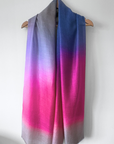 Wool Cashmere Silk Ombre Pinks Scarf