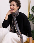 Cashmere Black Serene Crew Sweater - Cara Cashmere