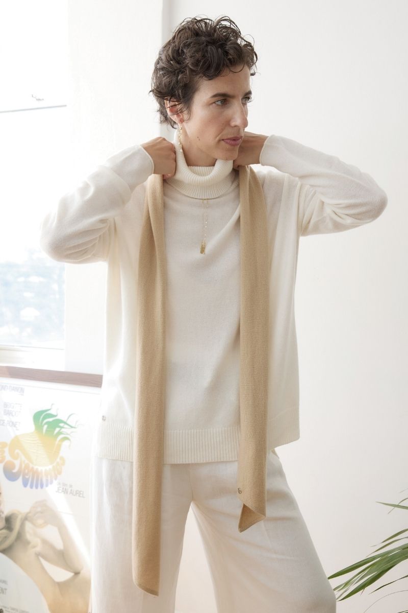 Cashmere Caramel Skinny Scarf