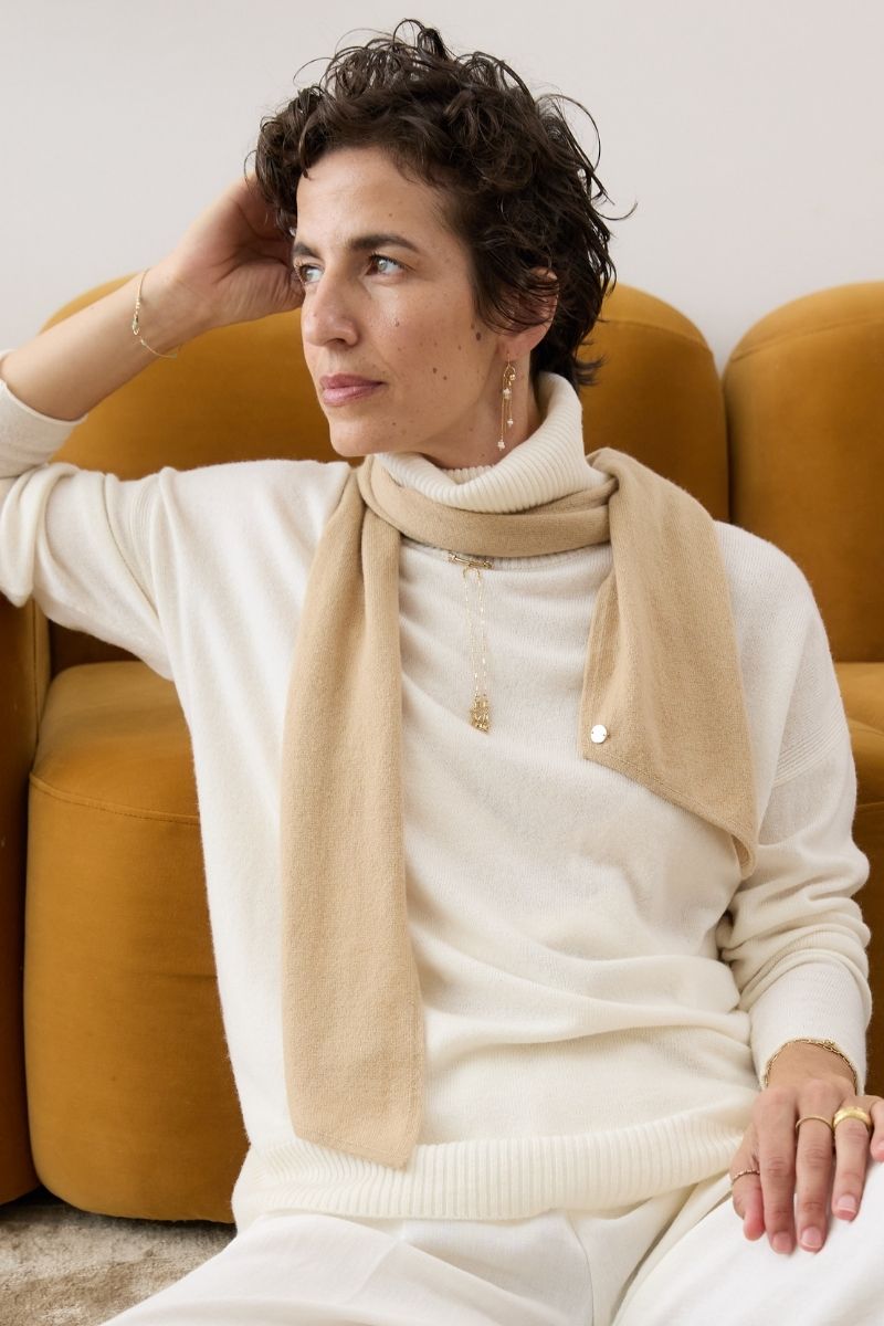 Cashmere Caramel Skinny Scarf