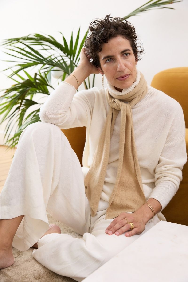 Cashmere Caramel Skinny Scarf