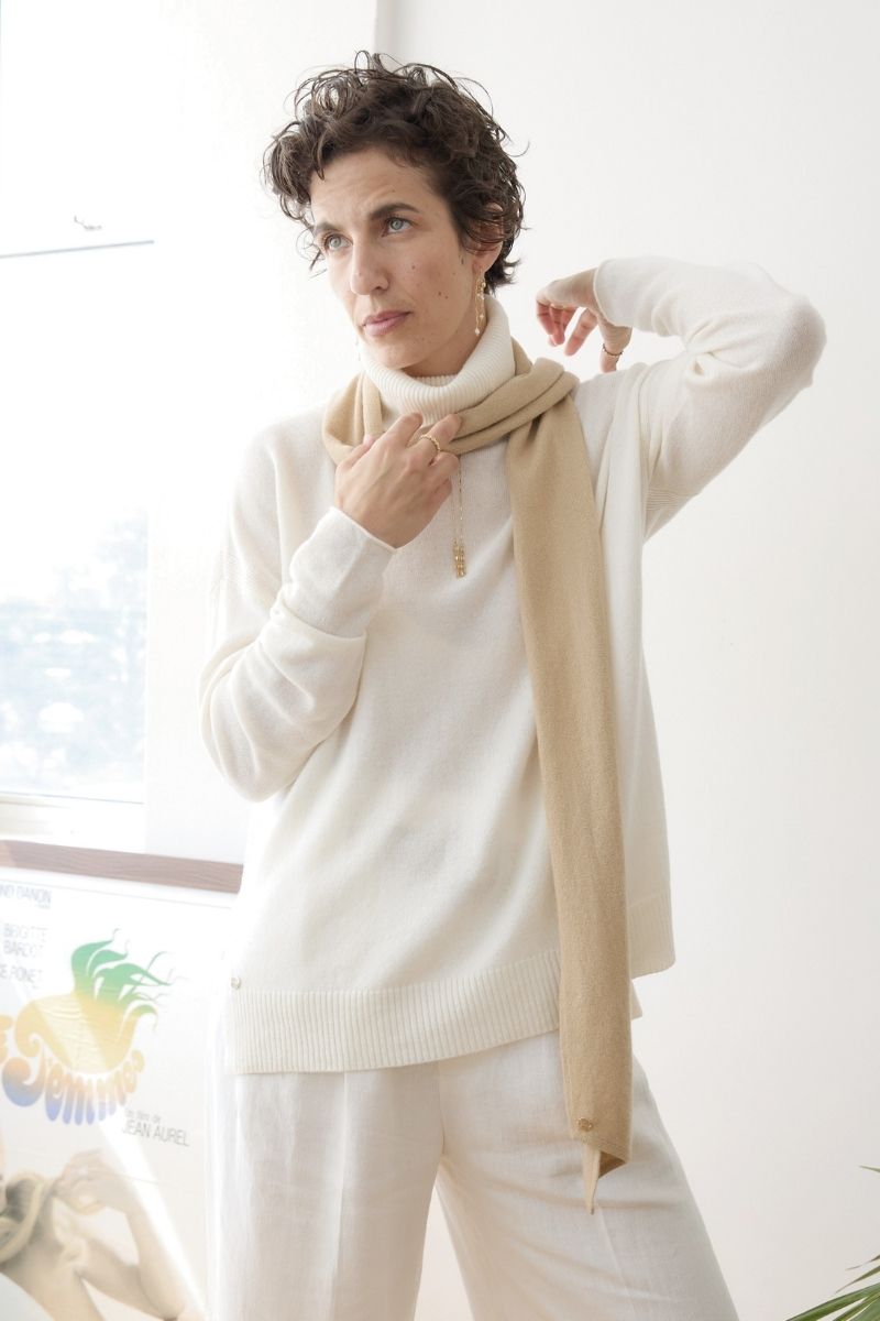Cashmere Caramel Skinny Scarf