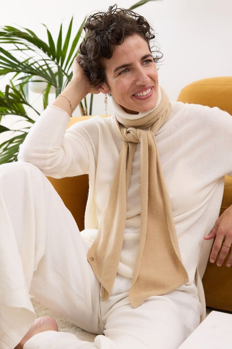 Cashmere Caramel Skinny Scarf