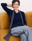 Cashmere Charcoal Skinny Scarf