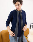 Cashmere Charcoal Skinny Scarf
