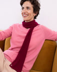Cashmere Ruby Red Skinny Scarf