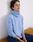 Cashmere Soft Blue Serene Crew Sweater - Cara Cashmere