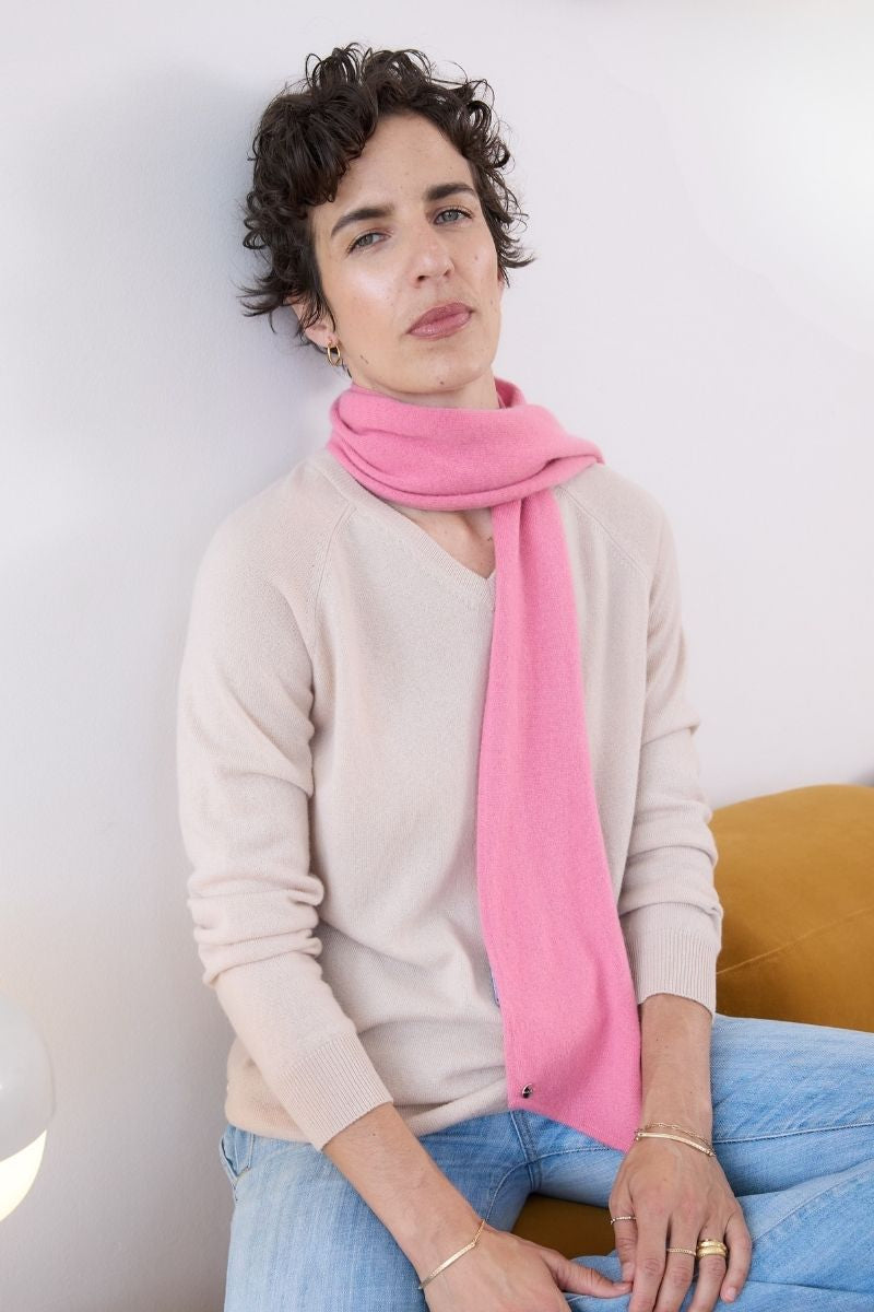 Cashmere Soft Rose Skinny Scarf