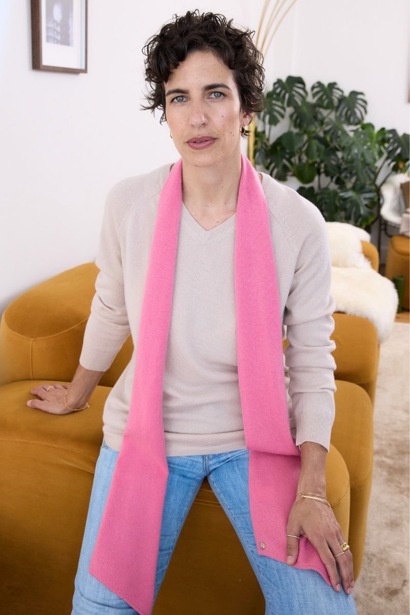 Cashmere Soft Rose Skinny Scarf