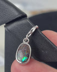 Boulder Opal Matrix Silver Charm