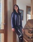 Silk Cashmere Navy Cardigan