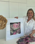 Cashmere Silk "Fushia Barbies" Scarf