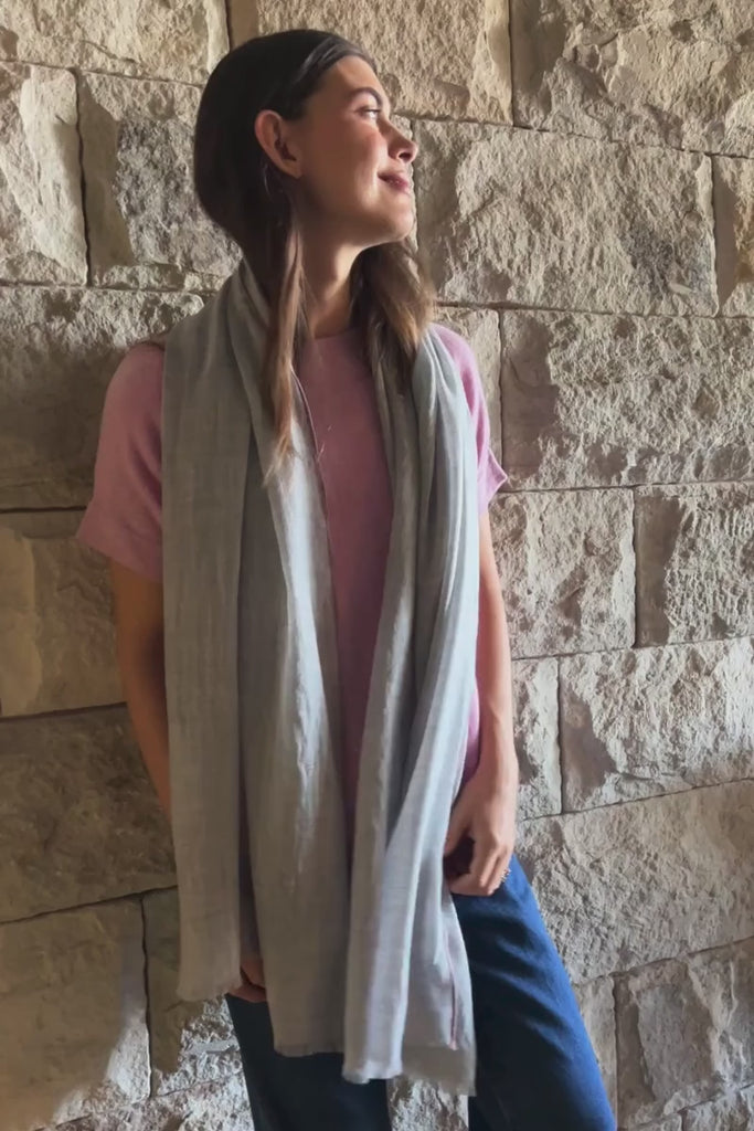 Cashmere Grey Tranquil Scarf Cara Cashmere