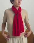 Cashmere Red Knitted Scarf