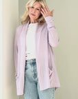 Silk Cashmere Pale Lilac Longline Cardigan
