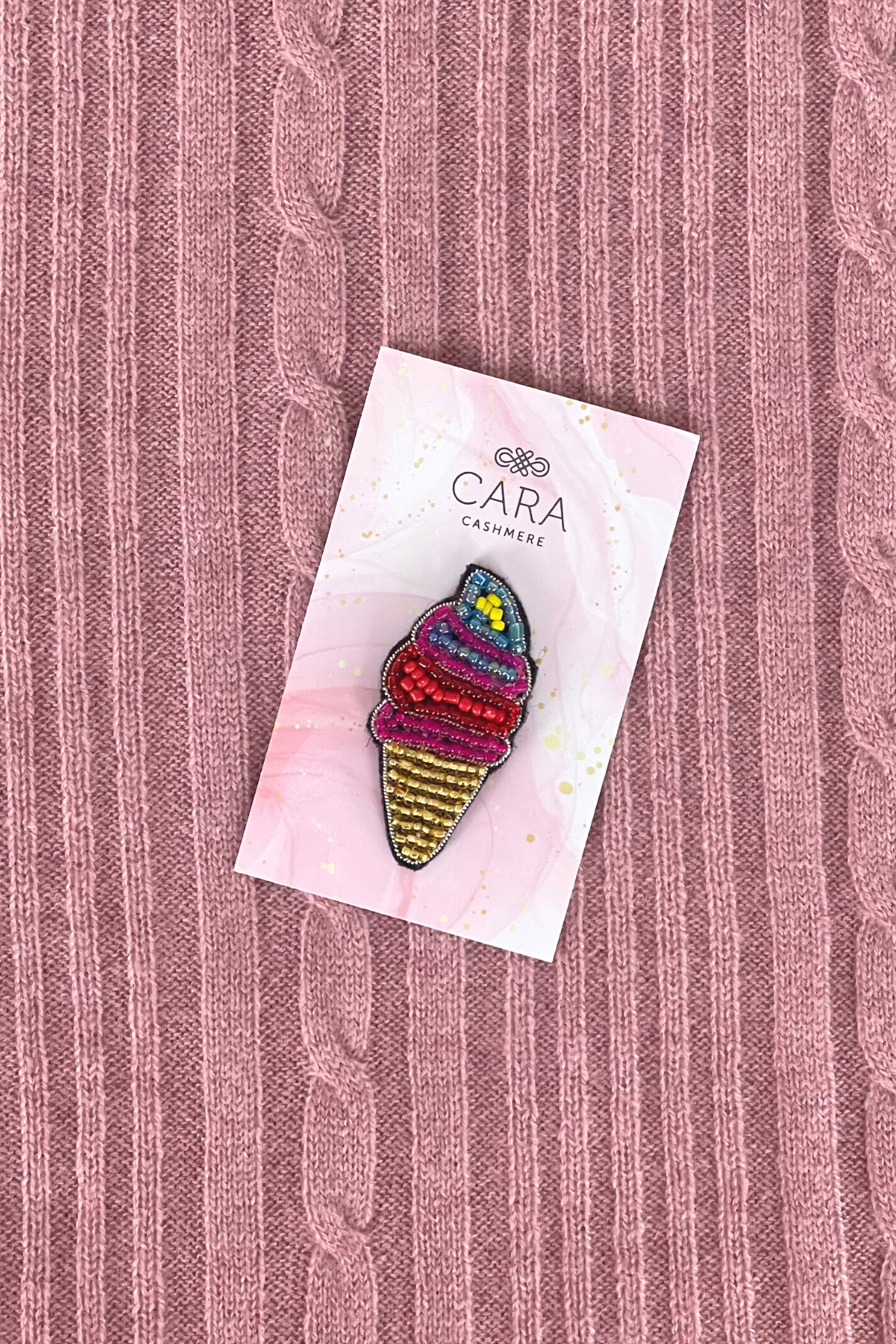 Embroidered Magnet Brooch - Cara Cashmere