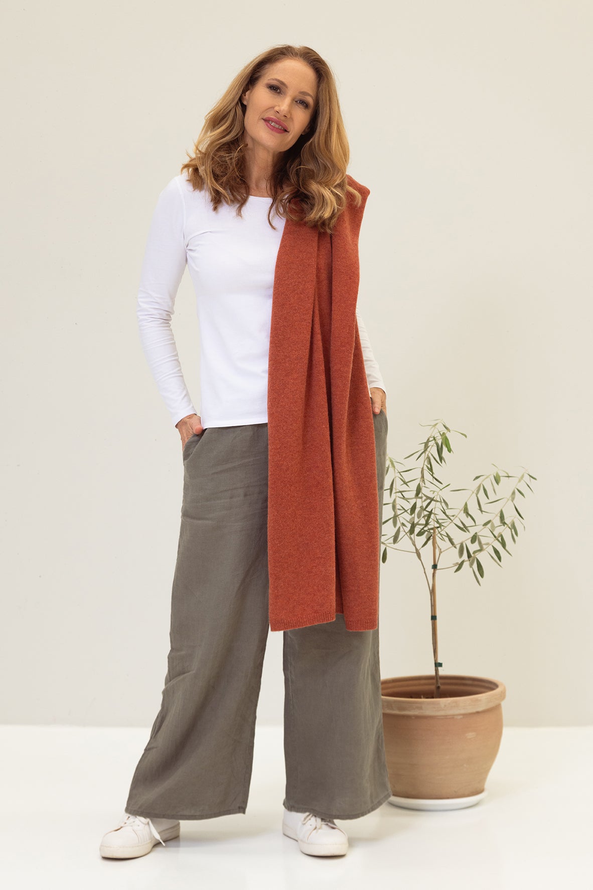 Paprika Cashmere Wrap - Cara Cashmere