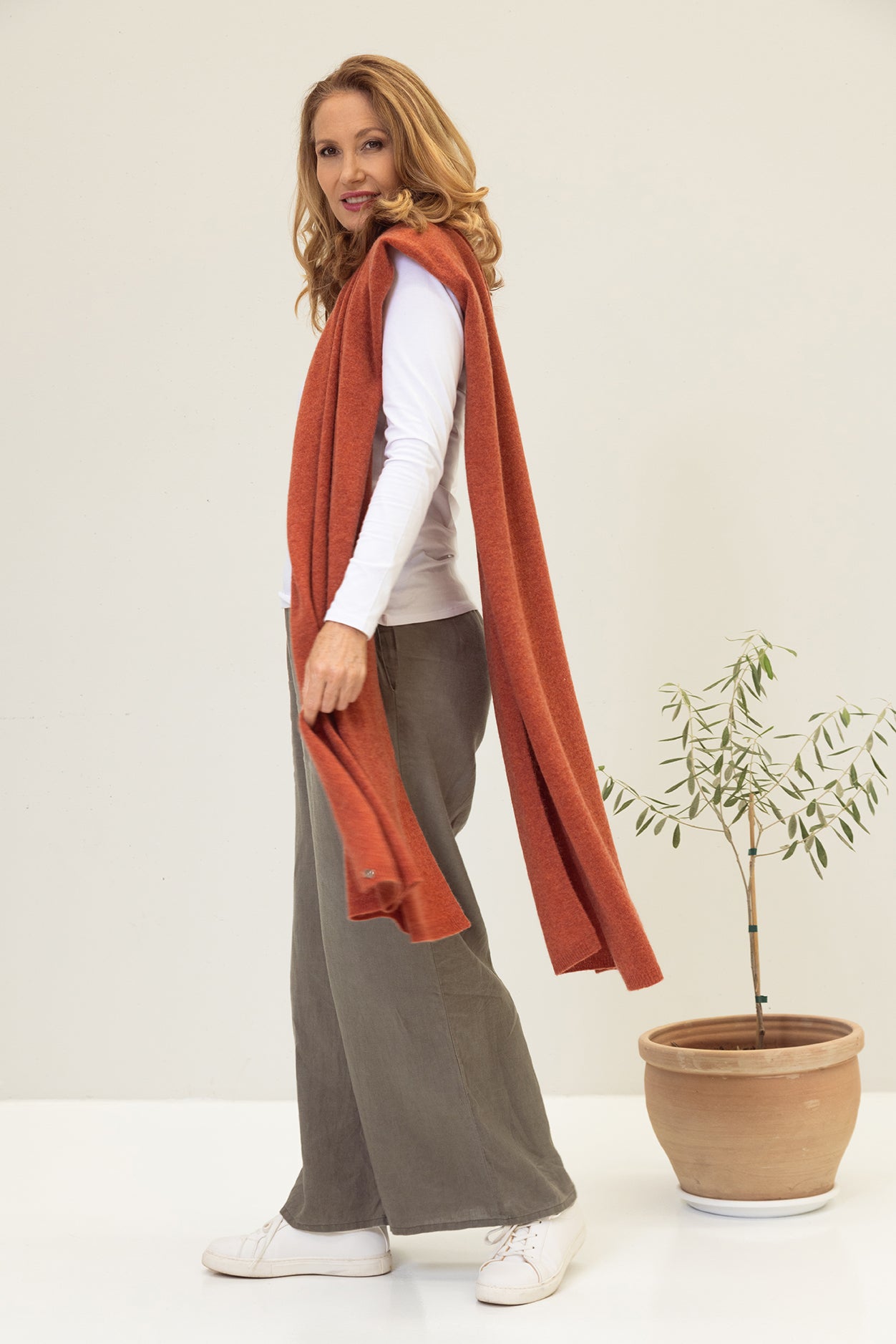 Paprika Cashmere Wrap - Cara Cashmere